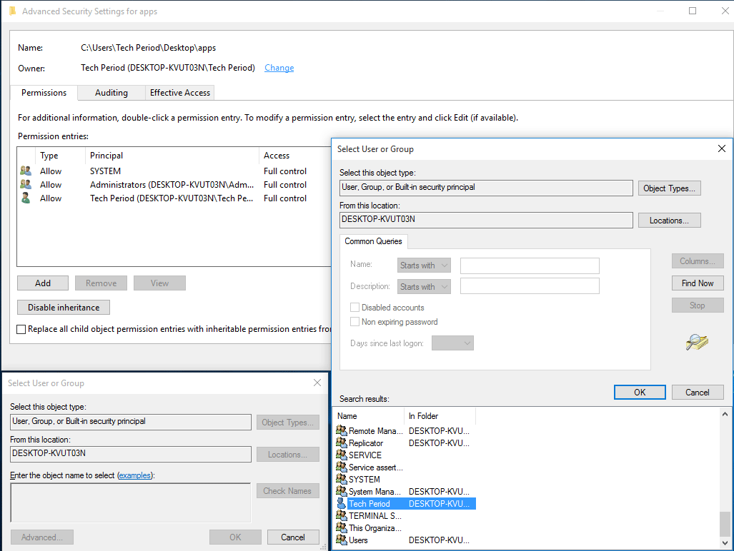 folder permissions reset in windows 7